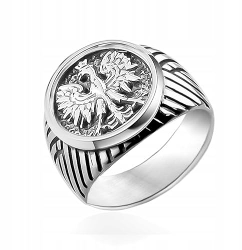 Ulex Premium 925 Sterling Silber Ringe Herren Siegelring Patriotisch Oxidiert Adler Symbol Stark Poliert Handgefertigt Männer Schmuck Trend Größe 72