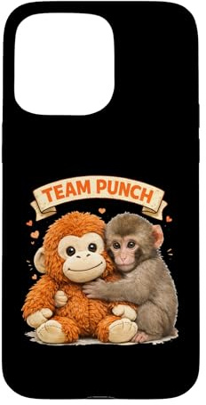 Cute Monkey Punch Panchi Kun Japan Baby Monkey Team Punch Case for iPhone 15 Pro Max