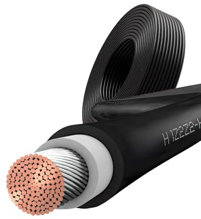 SOLIDSPARK Cable Panneau Solaire noir 6mm² - Haute performance - 25m | TÜV EN50618 | Cuivre étamé XLPO | 70A air libre | -40°C à +90°C | Sans halogène | Durée de vie 30 ans