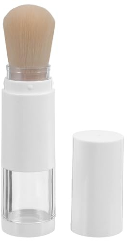 Pinceau à Poudre Rétractable Capuchon, Fibre Synthétique Abs Blanc | Réservoir Intégré, Usage Voyage et Routine Quotidienne, Application pour Highlighter et Fond de Teint