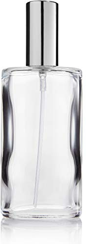 Fantasia 46193 botella De Vidrio Transparente, Ovalado, Con Rociador Bomba Y Tapa, Para, Plata, 100 ml