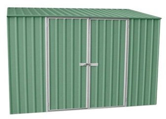 Space Saver 3m x 1.52m Metal Shed Pale Eucalyptus, garden shed, storage, metal store with double doors from Buttercup Farm