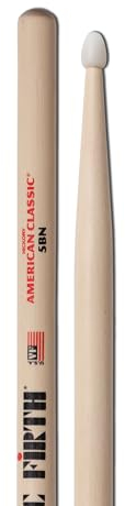 Vic Firth American Classic 5BN Baguettes, Caryer Américain, Bout en Nylon