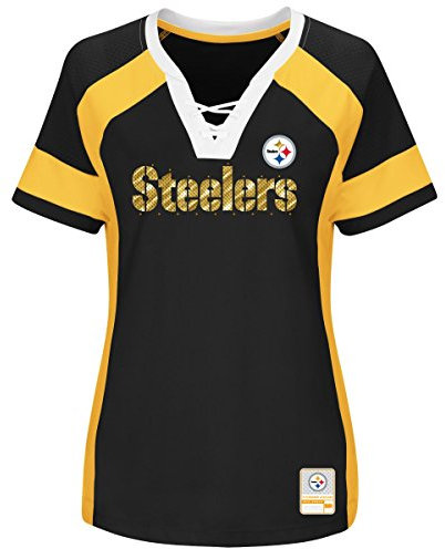 Pittsburgh Steelers Women's Majestic NFL Draft Me 3 Jersey Trikot Top Shirt - Black