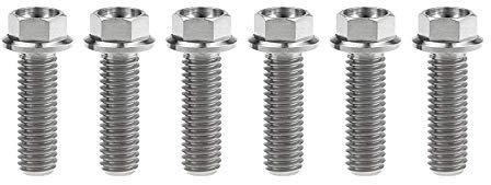 Yaruijia Titanschraube M8 x 15 20 25 30 35 40 45 50 55 60 65 mm kleiner Flansch Sechskantschrauben für Motorradteile Pich 1,25 mm 6 Stück (M8 x 20 mm, Titan)