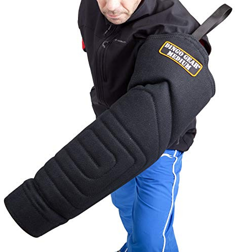 DINGO GEAR Medium Hard Nylcot Bite Sleeve with Handle and Grip Inside the Bite Guard for IGP, Sports, Dog Training, Black, Bite Level 4 - Expert (S01967)
