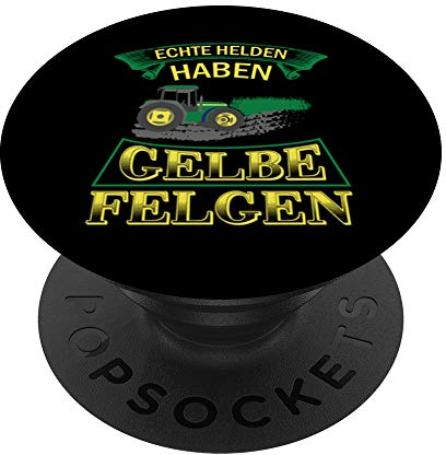 PopSockets Landwirte Echte Helden Haben Gelbe Felgen Traktor Bauern PopSockets PopGrip: Ausziehbarer Sockel und Griff für Handys/Tablets mit Tauschbarem Top