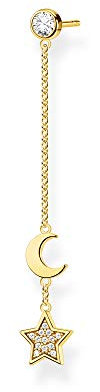 Thomas Sabo Einzel Ohrring Stern & Mond gold vergoldetes Silber H2151-414-14