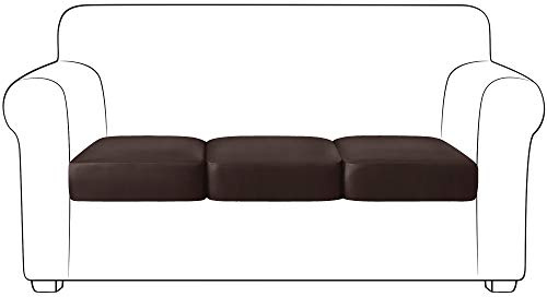 Yates Home PU-Leder-Bezug für Couch, Sofakissen, wasserdicht, elastisch, für Sessel, Wohnmobil, Möbel, Schutzbezug für Sofas, Ersatz, Wohnzimmer (3 Stück, Schokolade)