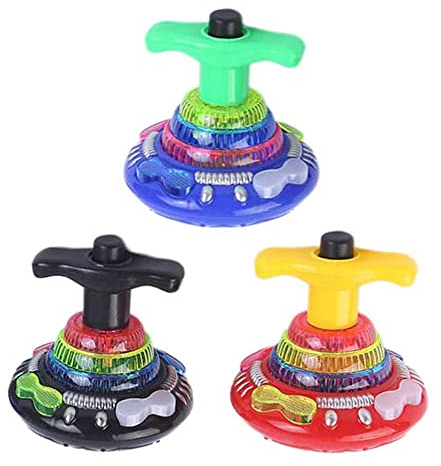 Leuchtende Kreisel für Kinder, magisches Blinken, Musik, Kreisel, Gyroskop, LED-Leuchtspielzeug, Kinderspielzeug (3 Stück)