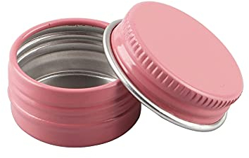 ZEOABSY 100 Pièces 5 ML Vide Rose Pots en Aluminium Cosmétiques Pot Canettes Bocaux Conteneurs 5ml for Fait Main Bougies Crème Baume Voyage, 10x cuillère, 4X Étiquettes
