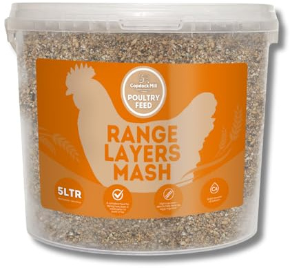 Copdock Mill Range Layers Mash Chicken Feed 3.5kg / 5ltr Tub – Mash Feed for Laying Hens & Poultry – High Protein Food for Hens