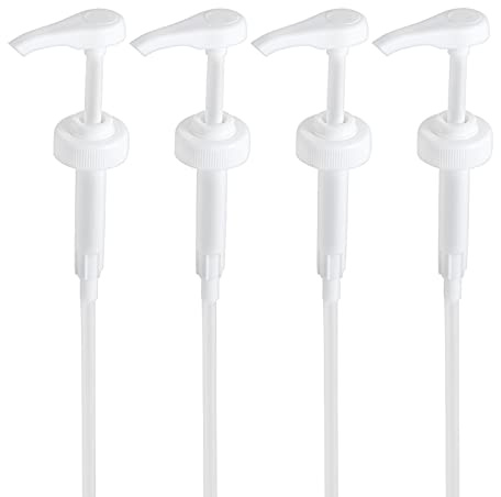 4 Packs Gallon Pump Dispenser, Leak Proof Dispenser for Hand Soap, Laundry Detergent, Sanitizer, Shampoo - 128 OZ Capacity - 38/400 Plastic Gallon Pump Dispenser for Household & Commercial