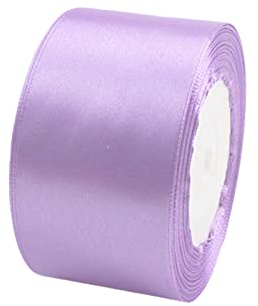 POPOYU Satinband Violett 50mm, 23 Meters Dekoration Präsent Geschenkband breit Schleifenband, Stoffband für kleid Hochzeit, Taufe und Geburtstag Geschenke,Satin Dekoband, Deko Band Geschenkverpackung