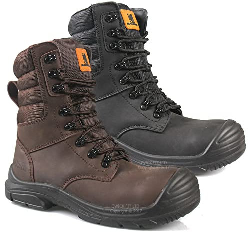 Maxsteel MENS MAXSTEEL LACE UP/ZIP UP GENUINE LEATHER MILITARY COMBAT TACTICAL WATERPROOF SAFETY STEEL TOE CAP BOOTS UK SIZE, 11 UK, Black (MS4B)