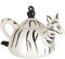BRUBAKER Teekanne Zebra Weihnachtskugel aus Glas - Handbemalt und Mundgeblasen - Christbaumschmuck Lustig - Christbaumkugel Figuren Weihnachtsdeko Anhänger - Deko Baumkugel
