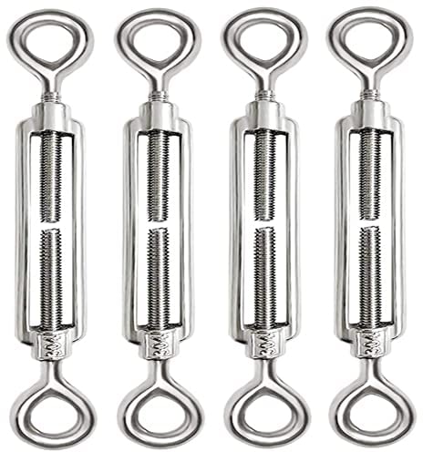 4 Pezzi M8 Tenditore Acciaio Inox 304 Tenditore Filo Regolabile Tenditori Occhiello e Occhiello per Cavi in Acciaio Tenditori per Funi
