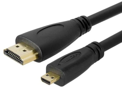 sb components offical Raspberry Pi Micro HDMI to HDMI Cable for Raspberry Pi 4, 5 High Speed Mini HDMI Cable (2 Meter)