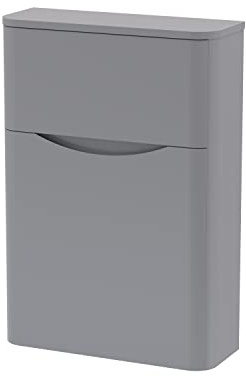 nuie SML241 Lunar Modern Bathroom Floor Standing WC Toilet Unit (Concealed Cistern and Pan Not Included), 550mm, Satin Grey