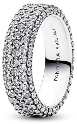Pandora Timeless Pavé-Ring, Dreifachreihe, Sterlingsilber, mit klarem Cubic Zirkonia