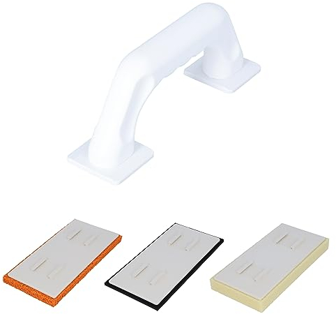 HELPMATE Kit de pose et de plâtrage professionnel 3 en 1 avec poignée interchangeable – Nettoyage et lissage efficaces des carreaux et du plâtre – Avec planche à laver pour carrelage, planche à râper