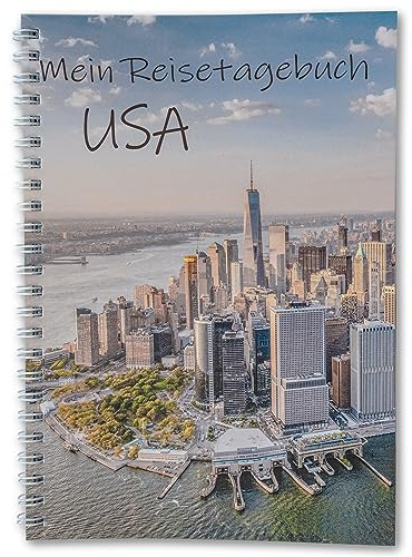Calmondo Reisetagebuch USA zum Selberschreiben - Spiralbindung | Notizbuch Tagebuch mit viel Abwechslung zum Ausfüllen | gestalte deinen persönlichen Reiseführer | für Kinder und Erwachsene