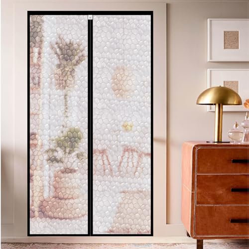 CHIYUNS Magnetic Thermal Insulated Door Curtain 34 x 82 inch, Transparent Door Cover, Keep Warm in Winter Cool in Summer, Self Sealing, Pet and Kid Friendly