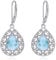 Larimar Ohrringe für Damen 925 Sterling Silber Filigran Larimar Tropfen Ohrringe Leverback Schmuck Geschenke (N-Larimar)