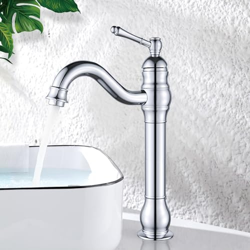 Namuoto Robinet Lavabo Haut Rotatif à 360 °Mitigeur Lavabo pour Salle De Bain de Levier Monotrou Vasque, Chromé