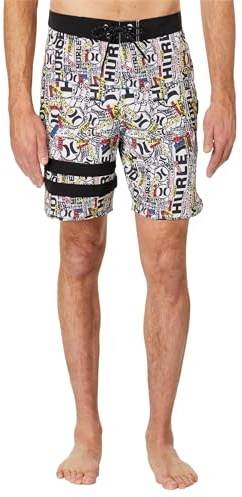 Hurley Herren Phantom-ECO 25TH S1 Block Party 18 Boardshorts, Barely Bone, 44