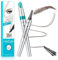Augenbrauenstift mit 4 Spitze Micro Kopf, Flüssiger Augenbrauen Microblading Stift, Augenbrauenstift Micro 4 Punkt Brauenstift Langanhaltend Wasserdicht Natürliche (#2 Dunkel braun)