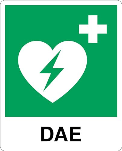 GLOBAL CARTELLO SEGNALETICO - DAE - Adesivo Extra Resistente, Pannello in Forex, Pannello In Alluminio (20x31 cm, Plastica)