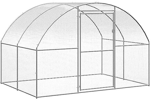 Willood Outdoor-Hühnerstall Verzinkter Stahl ohne Dach 3 x 2 x 2 m freilaufgehege Outdoor Kaninchen Katzen Chicken