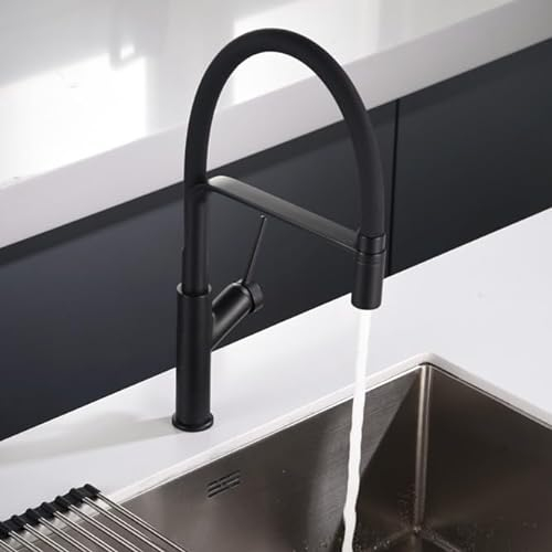 IMEX - Grifo de Cocina Extraible | Grifo Monomando Fregadero | Griferia de Cocina con Mangera Flexible 360º | Serie Sena | Color Negro Mate