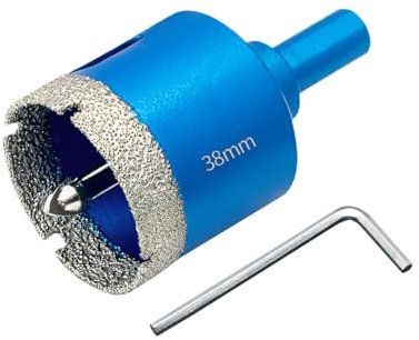 Teronbeta Broca Diamante 38mm con Guía de Centrado, Profesional Sierra Perforadoras de Diamante para Azulejos, Porcelana, Vidrio, Mármol y Cerámica