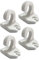 TENDAGGIMANIA Ganci Tenda da Sole in PVC Bianco - 4 Pezzi - Ganci ad Uncino per Pavimento/Ringhiera - Ricambi per Tende a Caduta Made in Italy