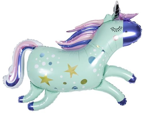 Folat 28590 Luftballon - Form - Einhorn - 103 x 71 cm - Party Deko Kindergeburtstag, Thema Unicorn - Folienballon zum Befüllen mit Helium
