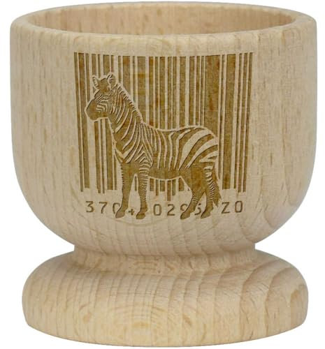 'Barcode Zebra Stripes' Wooden Egg Cup (EC00027909)