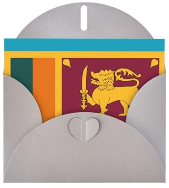 Sri Lanka-Flagge, sortierte Geburtstagskarten, Perlpapier, perfekte Grußkarten