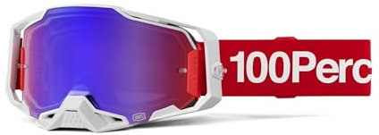 100% Armega Schutzbrille für Dirt Bikes, Motocross, Motorrad und Fahrradsport, langlebige Mountainbike-Brille, Corbin, verspiegelte rot-blaue Gläser