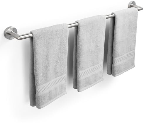 JunSun Handtuchstange 76,2 cm - Silber - Edelstahl - Wandmontage - Gebürstet