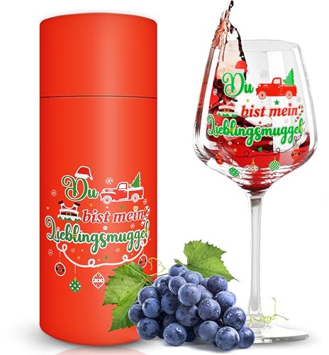 Cdithy Lustige Geschenke Weinglas mit Gravur - Du bist mein Lieblings Muggel, Weihnachtsgeschenke Geschenkideen für Freund Freundin, Harry Weihnachten Geschenke für Männer Frauen, Boyfriend Gift