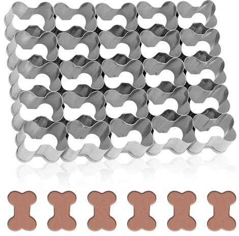 Ausstechform für Kleine Knochencracker, Mini-Ausstechform mit 25 Fächern Keksausstecher aus Edelstahl Kleine Knochenformen zum Backen von Meerestier-Plätzchen