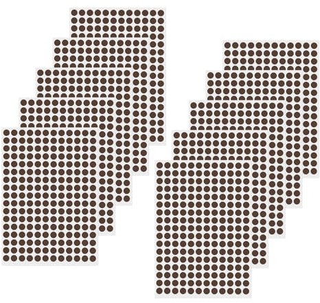 FINDAT Klebepunkt Etiketten 10 mm Rund Kleine Wasserfeste Markierungspunkte Selbstklebende Aufkleber zum Beschriften für Büro Kalender Schule DIY 2040 Stück Braun