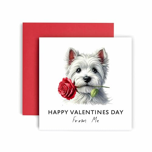 Huxters Valentines Card from the Dog – West Highld White Terrier - Happy Valentines to Dog Mum and Dog Dad – Dog Best Friend (West Highld White Terrier)