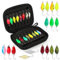 16 Pièces Spoons de Pêche à Truite, Leurres à Truites de Pêche 2.5/3.5/5g, Leurres de Pêche à la Truite Cuillère avec Boîte de Rangement, Cuillere Peche Truite Cuillère pour Brochet, Perche, Truite