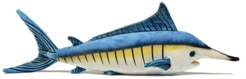 PuffPurrs Lebensechtes Marlin Plüschtier, Realistischer Marlin-Fisch als Kuscheltier, Süßes Meerestier als Kissen-Spielzeug, Einzigartiges Geschenk, 18,5 Zoll