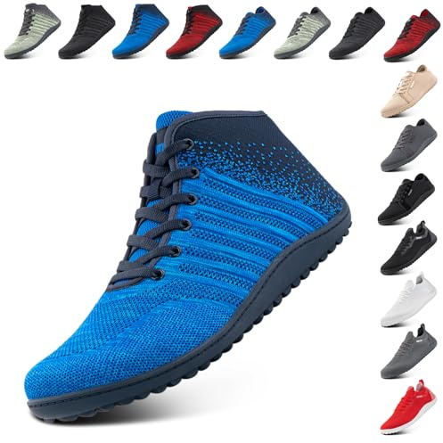 Hitmars Barefoot Shoes for Mens Womens Outdoor Lightweight Trail Running Minimalist Zero Drop Shoes Barefoot Trainers Breathable Walking Shoes Blue 7.5 UK