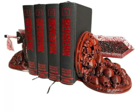 Buchstützen Berserk Statue Buchstützen Harz Drache Buchstützen Fein geschnitzter Buchhalter rutschfest Geeignet zum Lesen Tischdeko Fantasy Büro Dekor
