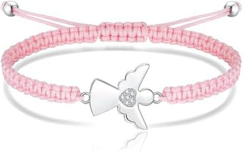 XFSRG Freundschaftsarmbänder Kinder Schutzengel Armband Mädchen Silber Engel Anhänger Einstellbares Band Firmung Geschenke Mädchen Taufgeschenke Für Motivationsarmbänder Kinder
